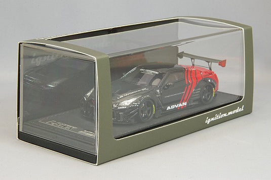 Ignition Model 1/43 LB-WORKS Nissan GT-R R35 Type 2 Black/Red w/ Advan Racing GT Type 20-inch Wheels (Black) IG2556