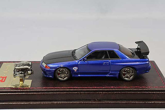 Overseas Model Ignition Model 1/64 Nissan Skyline GT-R Nismo (R32) Blue Metallic with Engine IG2689