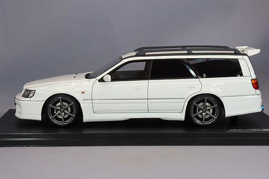 Ignition Model 1/18 Nissan Stagea 260RS (WGNC34) White w/ GT-R (R34) Genuine 18-inch Wheels (Gunmetallic) IG2886