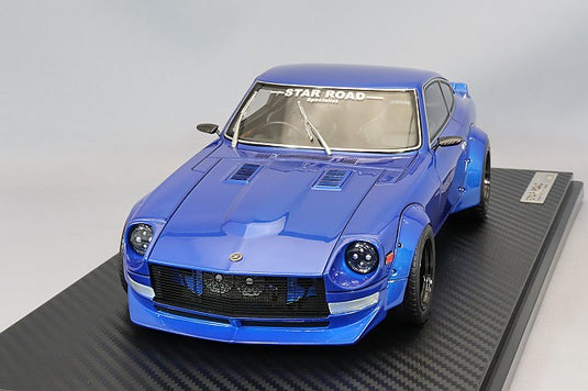 Ignition Model 1/18 Nissan Fairlady Z (S30) Star Road Blue Metallic w/ Glow Star 15-inch Wheels (Black/Silver) IG3113