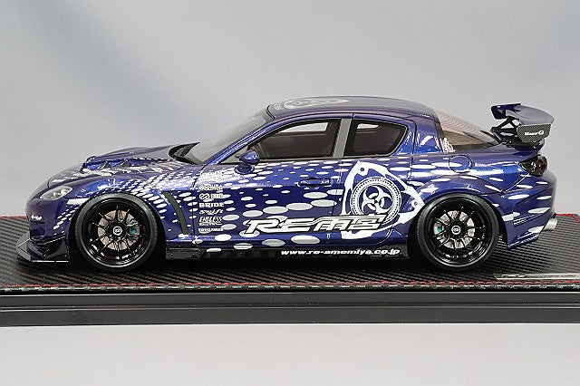 Carica immagine in Galleria Viewer, Overseas Model Ignition Model 1/18 Mazda RX-8 (SE3P) RE Amemiya Deep Blue w/ Enkei PF01 Evo Type 18-inch Wheels (Black) with Mr. Amemiya Figure IG3243

