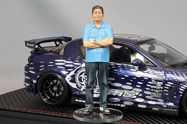 Carica immagine in Galleria Viewer, Overseas Model Ignition Model 1/18 Mazda RX-8 (SE3P) RE Amemiya Deep Blue w/ Enkei PF01 Evo Type 18-inch Wheels (Black) with Mr. Amemiya Figure IG3243
