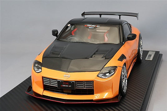 Ignition Model 1/18 Top Secret Fairlady Z (RZ34) Orange Metallic w/ OZ SF Type 20-inch Wheels (Chrome) IG3382
