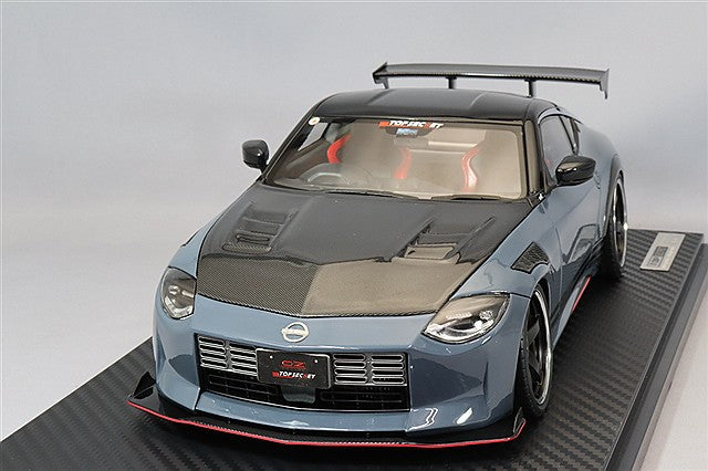 Ignition Model 1/18 Top Secret Fairlady Z (RZ34) Stealth Gray w/ OZ SF Type 20-inch Wheels (Chrome) IG3388