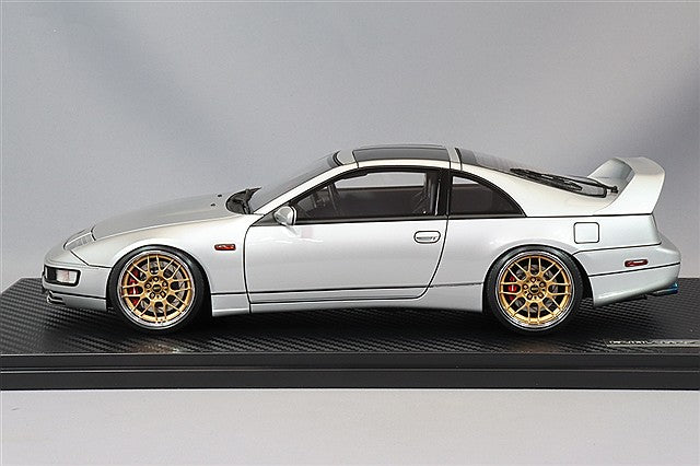 Carica immagine in Galleria Viewer, Ignition Model 1/18 Nissan Fairlady Z (Z32) 2by2 Silver w/ BBS RG-R Type 18-inch Wheels (Polished/Gold) IG3422
