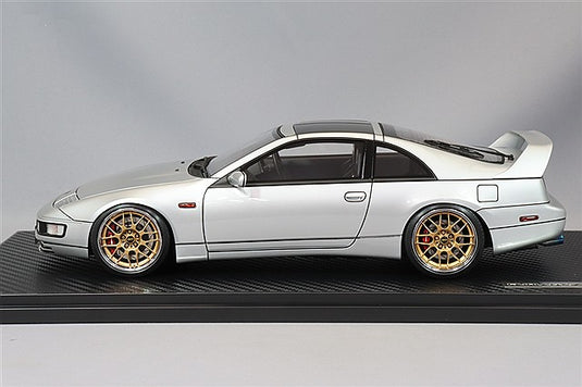 Ignition Model 1/18 Nissan Fairlady Z (Z32) 2by2 Silver w/ BBS RG-R Type 18-inch Wheels (Polished/Gold) IG3422