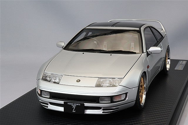 Ignition Model 1/18 Nissan Fairlady Z (Z32) 2by2 Silver w/ BBS RG-R Type 18-inch Wheels (Polished/Gold) IG3422