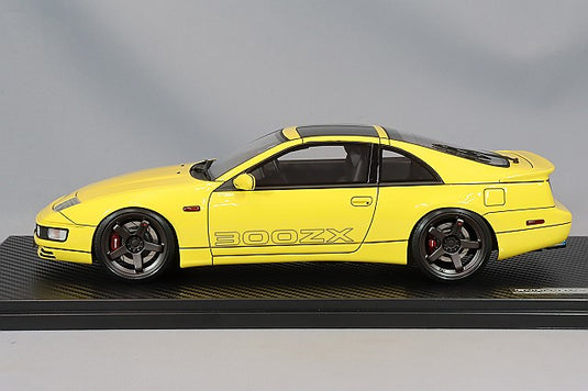 Ignition Model 1/18 Nissan Fairlady Z (Z32) 2by2 Yellow w/ Nismo LM GT4 18-inch Wheels (Bronze) IG3423