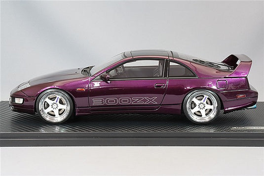 Ignition Model 1/18 Nissan Fairlady Z (Z32) 2by2 Purple w/ Nismo LMGT2 18-inch Wheels (Polished/White) IG3425