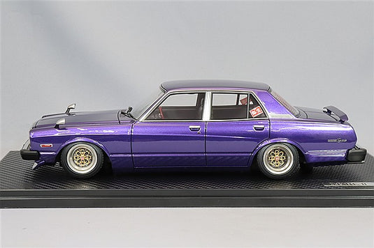 Ignition Model 1/18 Toyota Mark II Sedan Grande (MX41) Purple Metallic w/ Yayoi 14-inch Wheels (Polished/Gold) IG3431