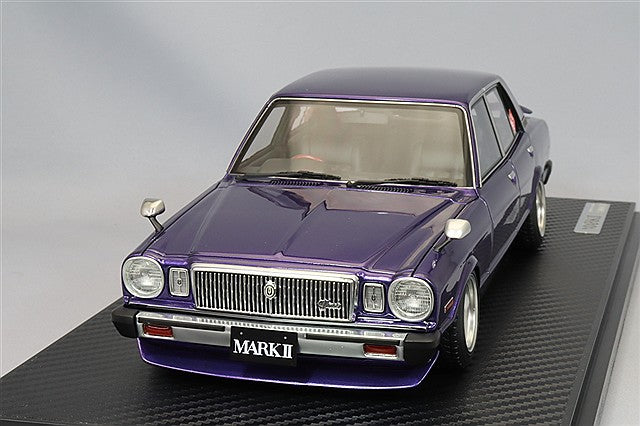 Ignition Model 1/18 Toyota Mark II Sedan Grande (MX41) Purple Metallic w/ Yayoi 14-inch Wheels (Polished/Gold) IG3431