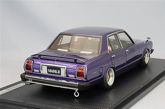 Ignition Model 1/18 Toyota Mark II Sedan Grande (MX41) Purple Metallic w/ Yayoi 14-inch Wheels (Polished/Gold) IG3431
