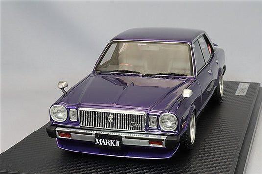 Ignition Model 1/18 Toyota Mark II Sedan Grande (MX41) Purple Metallic w/ Yayoi 14-inch Wheels (Polished/Gold) IG3431