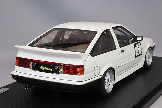 Ignition Model 1/18 Toyota Sprinter Trueno (AE86) 3-Door TK-Street Initial Ver. White w/ SSR Dori Dori Mesh Type 15-inch Wheels (Polished & White) IG3488