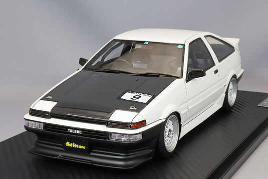 Ignition Model 1/18 Toyota Sprinter Trueno (AE86) 3-Door TK-Street Initial Ver. White w/ SSR Dori Dori Mesh Type 15-inch Wheels (Polished & White) IG3488