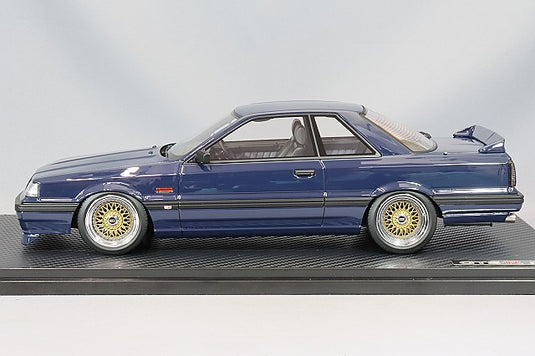 Ignition Model 1/18 Nissan Skyline GTS-R (R31) Blue Black w/ BBS RS Type 17-inch Wheels (Polished/Gold) IG3508