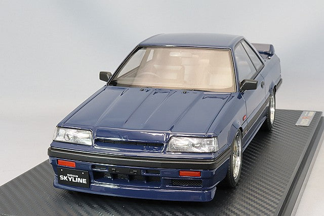 Ignition Model 1/18 Nissan Skyline GTS-R (R31) Blue Black w/ BBS RS Type 17-inch Wheels (Polished/Gold) IG3508