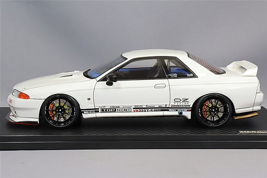 Ignition Model 1/18 Top Secret GT-R (VR32) White w/ OZ Racing Challenge HLT Type 18-inch Wheels (Black) IG3520