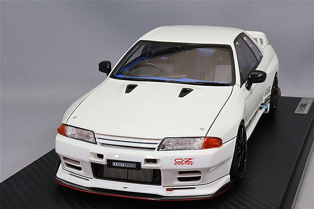Ignition Model 1/18 Top Secret GT-R (VR32) White w/ OZ Racing Challenge HLT Type 18-inch Wheels (Black) IG3520