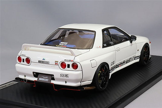 Ignition Model 1/18 Top Secret GT-R (VR32) White w/ OZ Racing Challenge HLT Type 18-inch Wheels (Black) IG3520