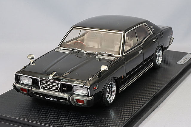 Ignition Model 1/18 Nissan Gloria Brougham (330) Black w/ Hayashi Street 14-inch Wheels IG3555