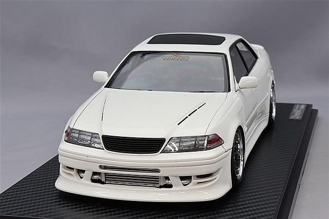 Ignition Model 1/18 VERTEX JZX100 Mark II White w/ WORK Emotion Type 18-inch Wheels (Polished/Gunmetal) IG3576