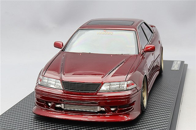 Ignition Model 1/18 VERTEX JZX100 Mark II Red Metallic w/ WORK Emotion Type 18-inch Wheels (Bronze) IG3577