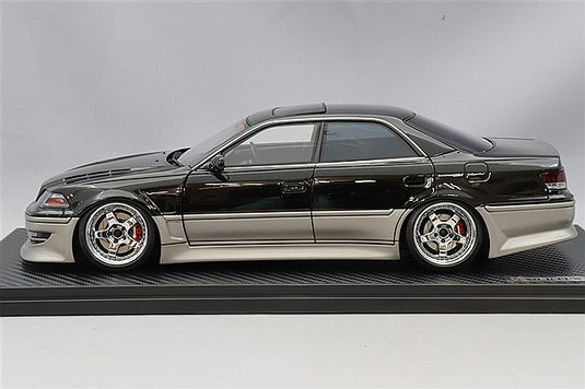 Ignition Model 1/18 VERTEX JZX100 Mark II Black/Gunmetal w/ WORK Meister S1 Type 18-inch Wheels (Chrome) IG3579