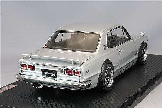 Ignition Model 1/18 Nissan Skyline 2000 GT-R (KPGC10) Silver w/ RS Watanabe 15-inch Wheels (Polished/Gunmetallic) IG3614