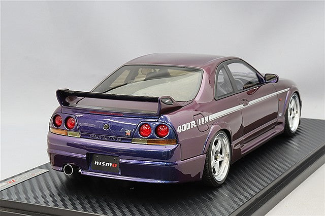 Carica immagine in Galleria Viewer, Ignition Model 1/18 Nismo 400R (BCNR33) Midnight Purple w/ Nismo LM-GT1 18-inch Wheels (Polished/Silver) IG3657
