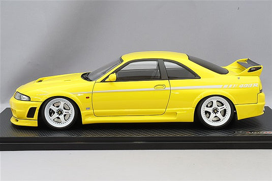 Ignition Model 1/18 Nismo 400R (BCNR33) Yellow w/ Nismo LM-GT1 18-inch Wheels (White) IG3658