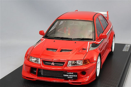 Ignition Model 1/18 Mitsubishi Lancer Evolution VI GSR T.M.E (CP9A) Red w/ TE37 Type 17-inch Wheels (White) IG3664