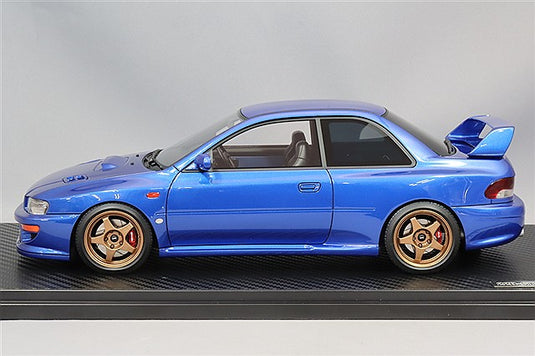 Ignition Model 1/18 Subaru Impreza 22B-STi Ver. (GC8 Kai) Blue w/ OZ Chrono Type 17-inch Wheels (Gold) IG3668