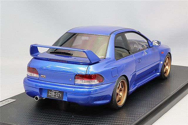 Carica immagine in Galleria Viewer, Ignition Model 1/18 Subaru Impreza 22B-STi Ver. (GC8 Kai) Blue w/ OZ Chrono Type 17-inch Wheels (Gold) IG3668
