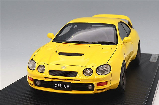Ignition Model 1/18 Toyota Celica GT-FOUR (ST205) Yellow w/ OZ Chrono Type 17-inch Wheels (Gunmetallic) IG3680