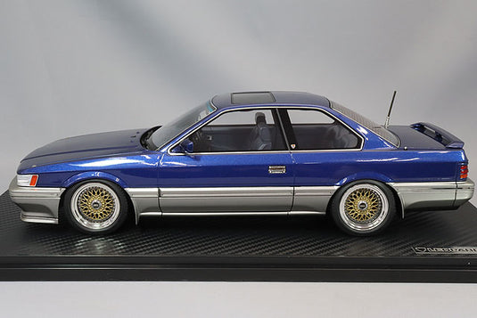 Ignition Model 1/18 Nissan Leopard 3.0 Ultima (F31) Blue/Silver w/ BBS RS Type 17-inch Wheels (Polished & Gold) IG3701