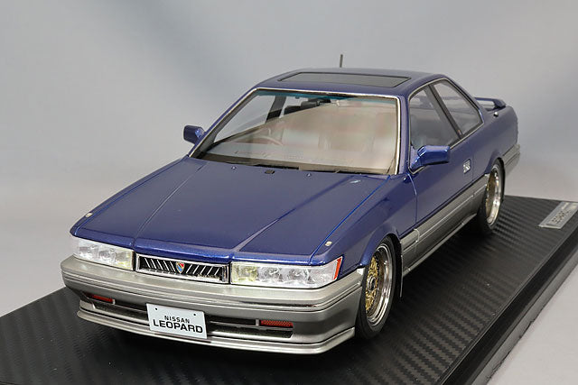 Ignition Model 1/18 Nissan Leopard 3.0 Ultima (F31) Blue/Silver w/ BBS RS Type 17-inch Wheels (Polished & Gold) IG3701