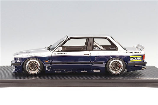 Ignition Model 1/18 Pandem 30 Silver/Blue w/ Pandem Original Mesh 17-inch Wheels (Polished/Gunmetallic) IG3717