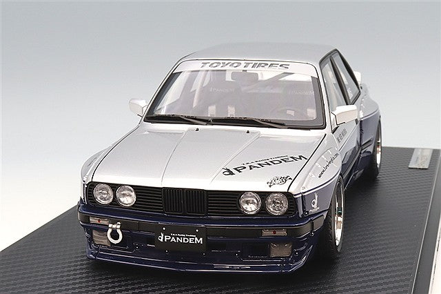 Ignition Model 1/18 Pandem 30 Silver/Blue w/ Pandem Original Mesh 17-inch Wheels (Polished/Gunmetallic) IG3717