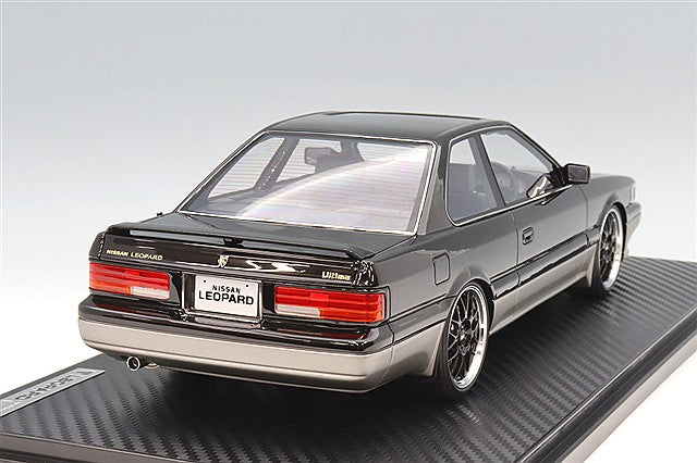 Carica immagine in Galleria Viewer, Ignition Model 1/18 Nissan Leopard Ultima V30 Twin Cam Turbo (F31) Black/Silver w/ BBS RG-R Type 17-inch Wheels (Polished/Black) IG3818
