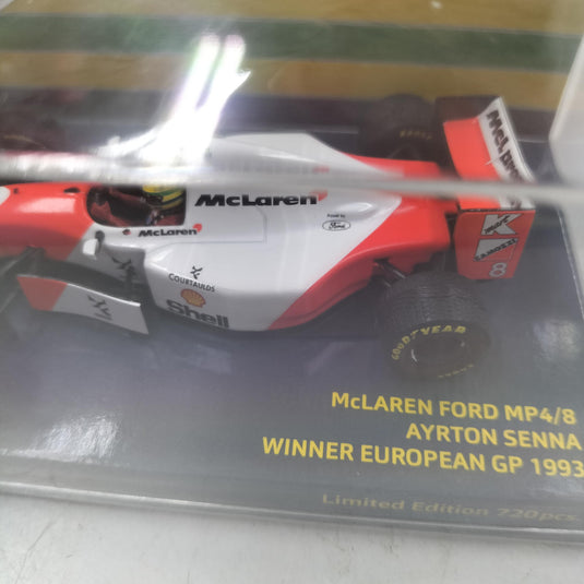 MINICHAMPS McLaren FORD MP4/8 1/43 AYRTON SENNA Scale Car– Used