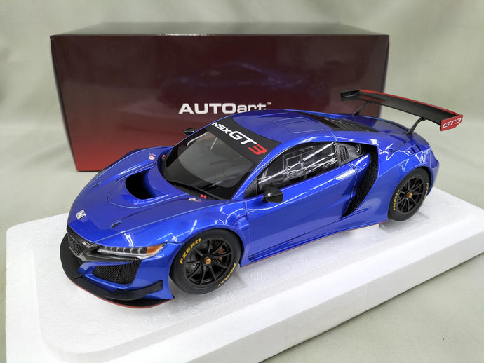 AUTOart 1/18 Honda NSX GT3 Hyper Blue Scale Model Car– Used