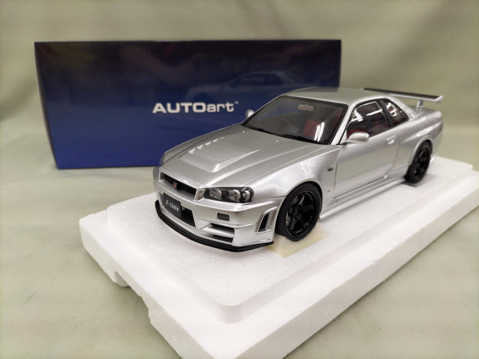 AUTOart Silver NISMO R34 GT-R Z-TUNE 1/18 Scale Car– Used