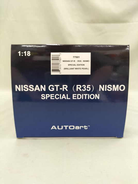 AUTOart SPECIAL EDITION Brilliant White Pearl NISSAN GT-R R-35 1/18 Scale Car– Used