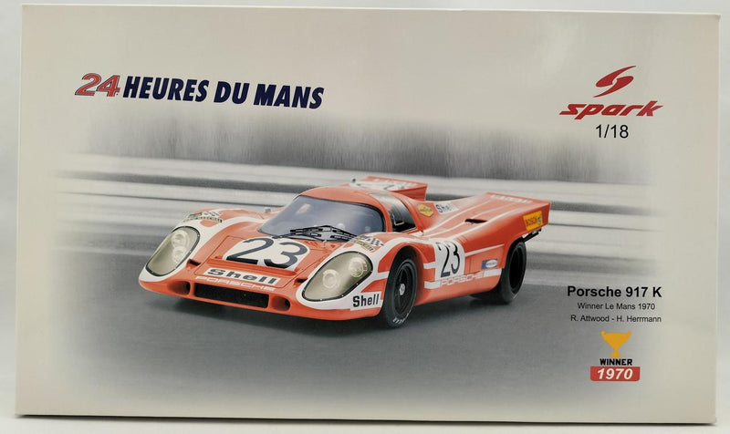 Laden Sie das Bild in Galerie -Viewer, SPARK [18LM71] Porsche 917 K Le Mans Winner 1971 1/18 Scale Car– Used
