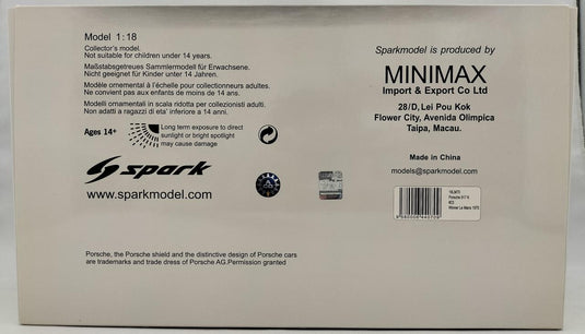 SPARK [18LM71] Porsche 917 K Le Mans Winner 1971 1/18 Scale Car– Used