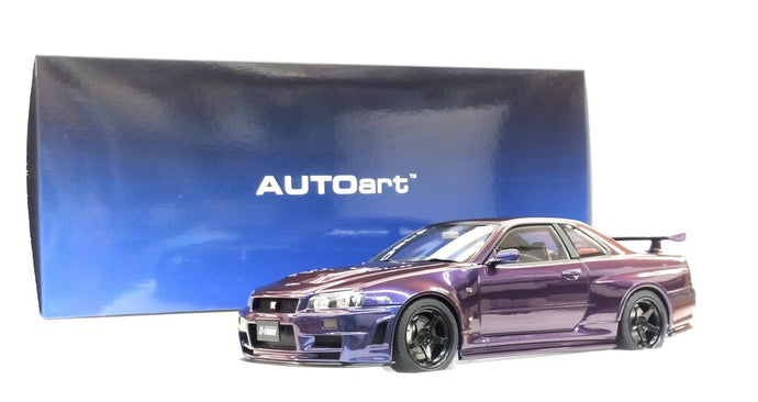 AUTOart Nismo R34 GT-R Z-TUNE Midnight Purple 1/18 Diecast Car– Used