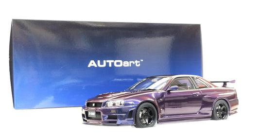 AUTOart Nismo R34 GT-R Z-TUNE Midnight Purple 1/18 Diecast Car– Used