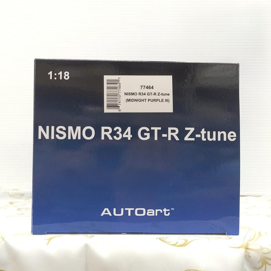 AUTOart Nismo R34 GT-R Z-TUNE Midnight Purple 1/18 Diecast Car– Used