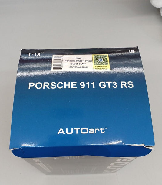 AUTOart Porsche 911 (991) GT3 RS Black 1/18 Scale Car– Used